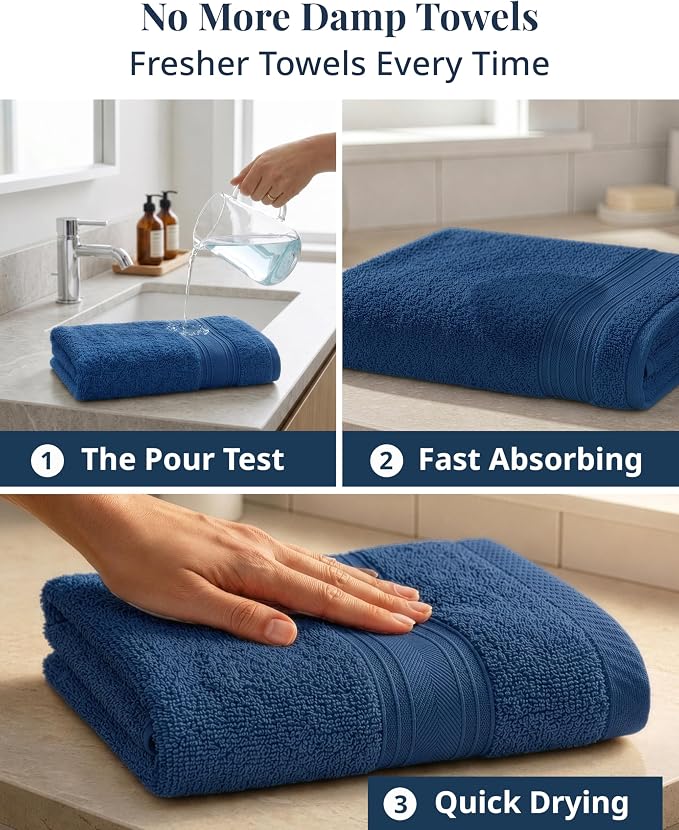 LANE LINEN Hand Towels for Bathroom Set, 6 Piece 100% Cotton Super Absorbent - Image 4