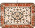 Giwawa Ethnic Boho Dish Drying Mat Rust Coral Floral Decorative Dishes Pad by Giwawa