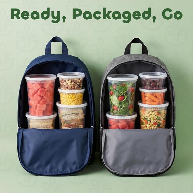 48 Sets Plastic Deli Containers - 16oz Pint & 32oz Quart | Leak Proof - Image 7