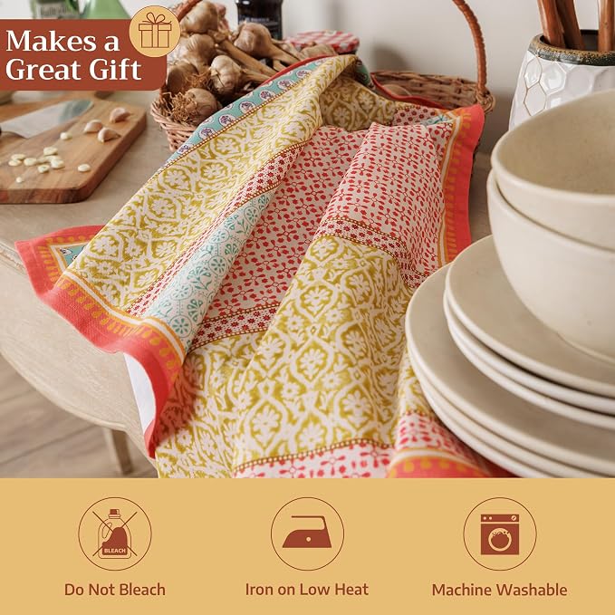 Maison d' Hermine Kitchen Towels Set of 3 Reusable 100% Cotton 27.50" x 20" - Image 5