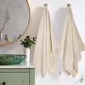 SUPERIOR Egyptian Cotton Plush & Absorbent, Bath Towel Set of 2, Cream | Quick by SUPERIOR