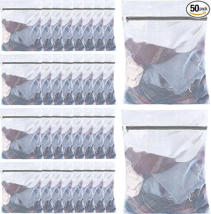 Nuenen 50 Pcs Mesh Laundry Wash Bags by Nuenen