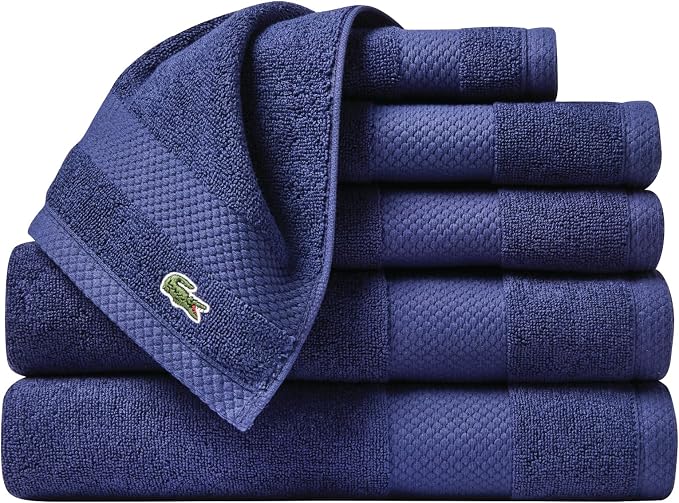 Lacoste Heritage Supima Cotton 6-Piece Towel Set, Quick Drying, Premium Super by Unknown