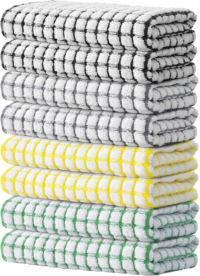 Kitinjoy Cotton 8 Pack Terry Kitchen Towels by Kitinjoy