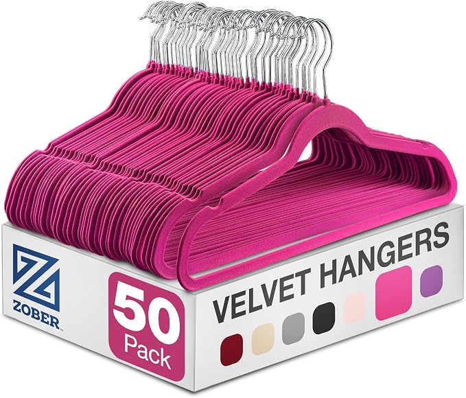 Zober Velvet Hangers 50 Pack by ZOBER
