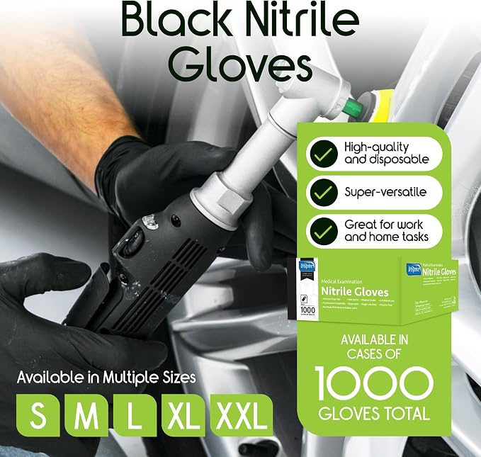 Inspire Black Nitrile Disposable Gloves | 4.5 Nitrile Disposable Safety Medical - Image 7