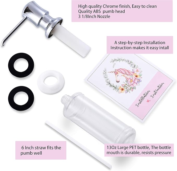 Soap Dispenser for Kitchen Sink Chrome Upgrade Built-in and Refill-from-Top - Image 9