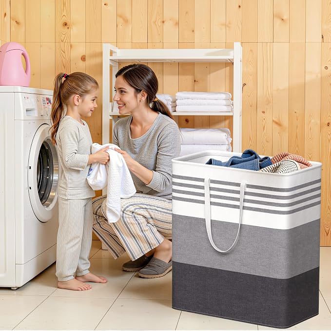 WOWBOX 2 Pack Laundry Baskets, Collapsible Dirty Clothes Laundry Hampers - Image 7