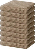 Homaxy 100% Cotton Waffle Weave Kitchen Dish Towels 8-Pack, Tan | 13 x 28 Inches by Homaxy