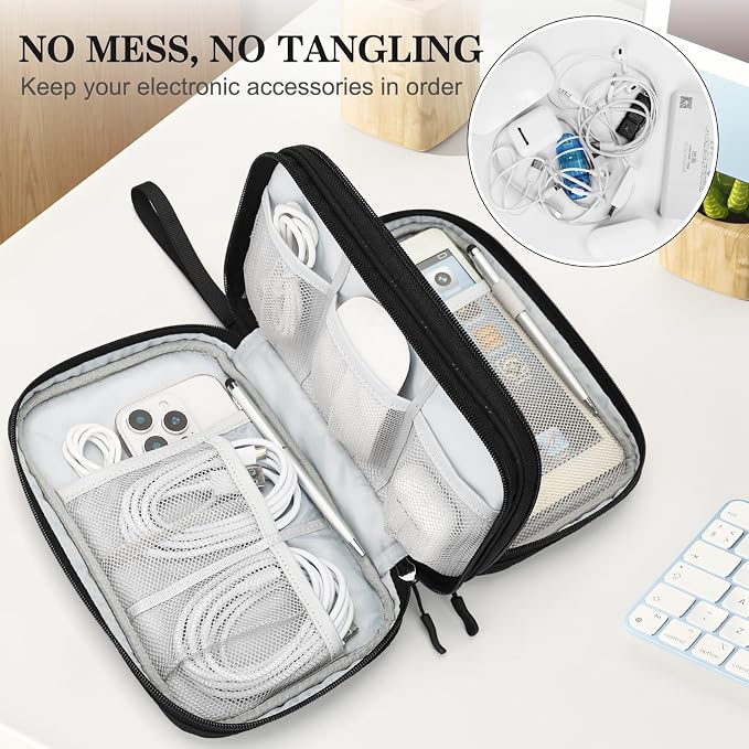 FYY Electronic Organizer, Travel Tech Pouch Bag, Waterproof, Double Layers - Image 5
