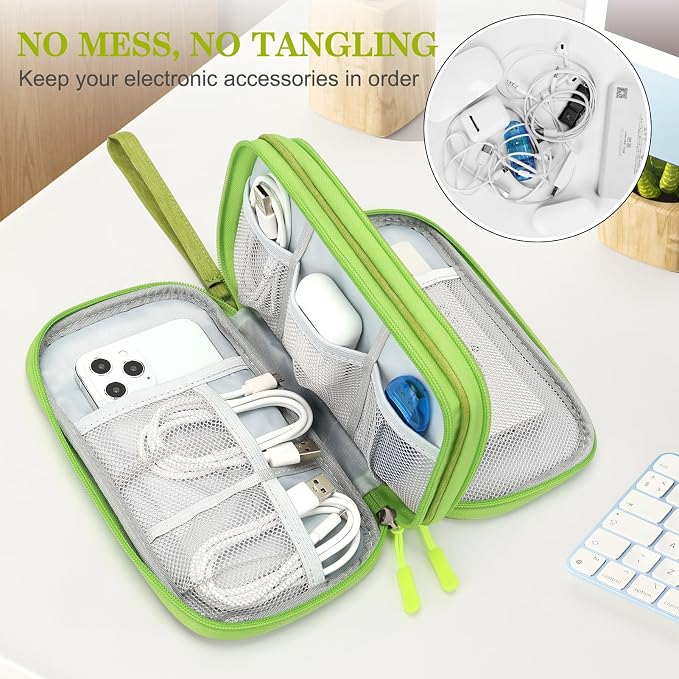FYY Electronic Organizer, Travel Tech Pouch Bag, Waterproof, Double Layers - Image 5