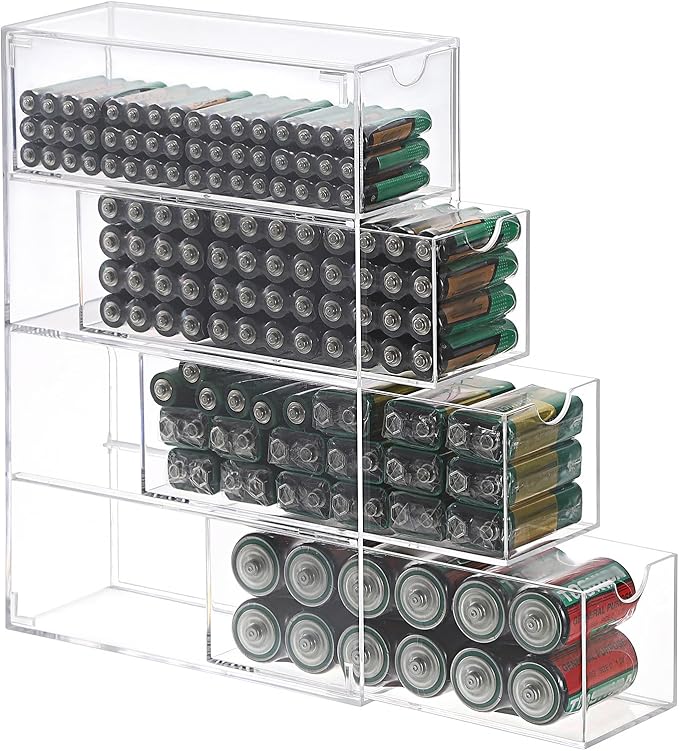 BTSKY Clear Acrylic Battery Storage Organizer by BTSKY