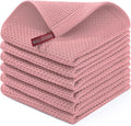 Homaxy 100% Cotton Waffle Weave Kitchen Dish Cloths 6-Pack, Dried Rose | 12 x by Homaxy