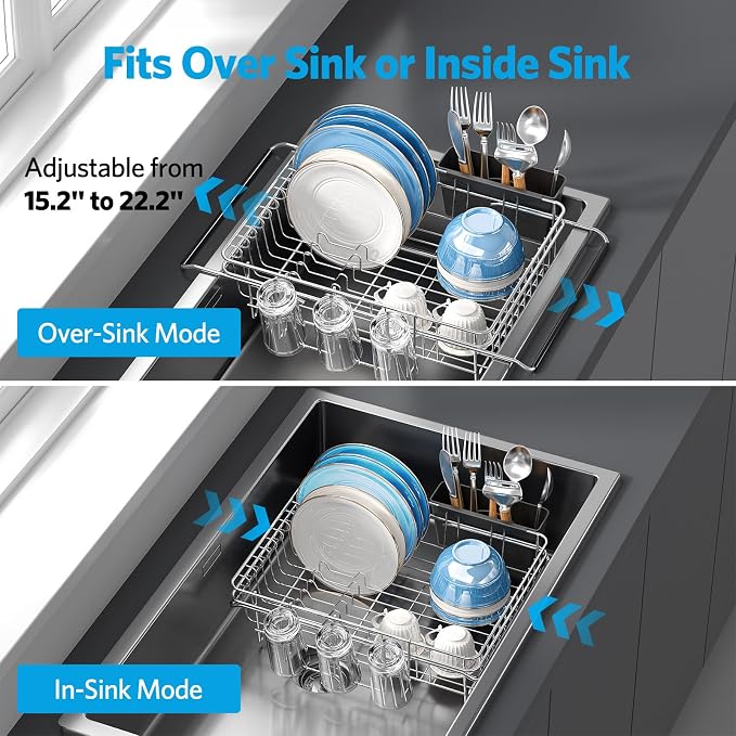 Delamu Over The Sink Dish Drying Rack - Image 2