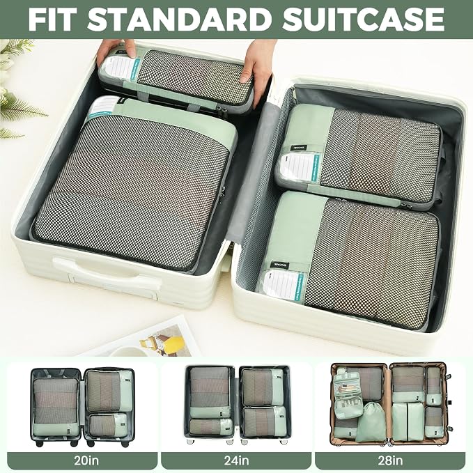 BAGAIL 4 Set/6 Set/8 Set Compression Packing Cubes Travel Accessories - Image 8