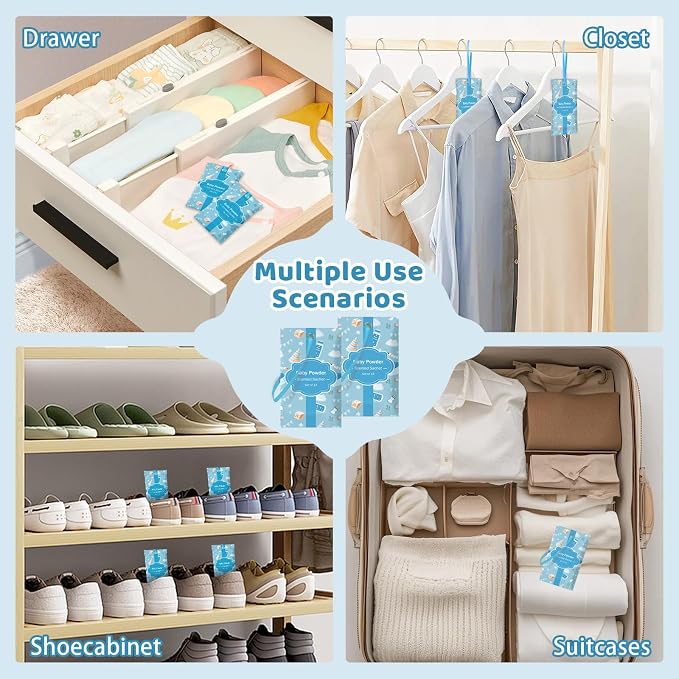 SCENTORINI Scented Sachets for Drawer and Closet, Baby Powder Scent 14 Pack - Image 6