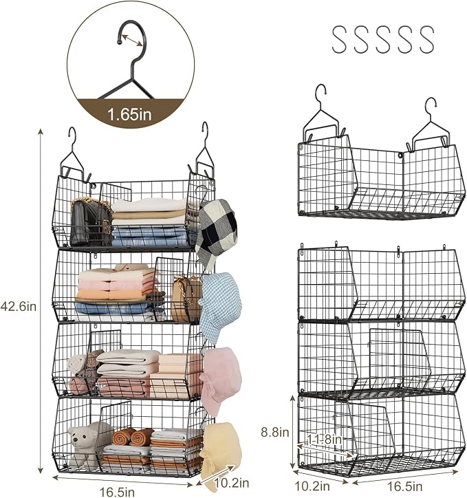 Jautokerdar 4 Tier Hanging Closet Organizer - Image 4