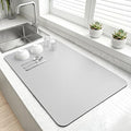 LOPNUR Large Dish Drying Mat for Kitchen Counter, Light Grey | Coffee Mat and by LOPNUR