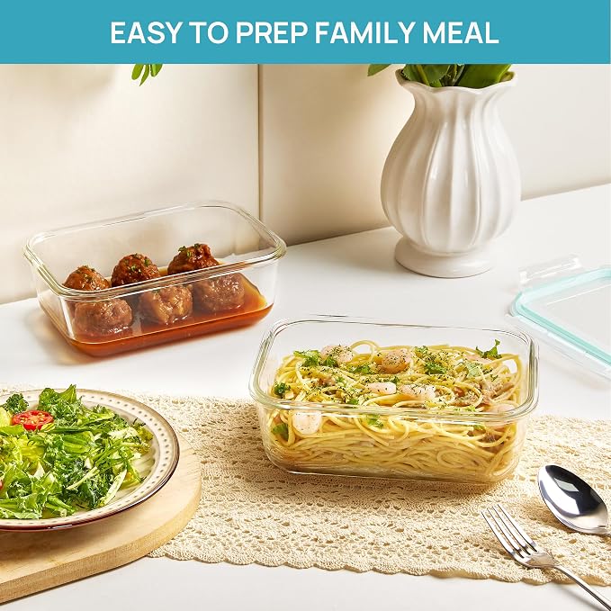 Vtopmart Large Glass Storage Containers, 1860ml/63oz | Meal Prep Food Container - Image 5