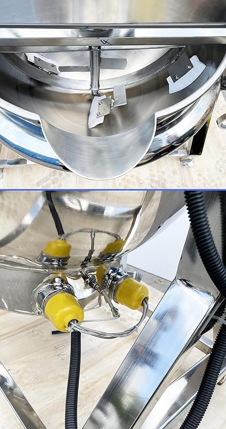 TECHTONGDA 26.5gallon Commercial Electric Cooking Machine Tilting Jacketed Pot Heating Kettle Stainless Steel with Stirrer 220V