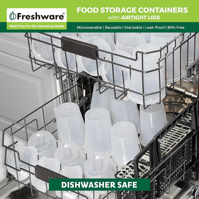 Freshware Food Storage Containers 32 oz Plastic Deli Containers - Image 6