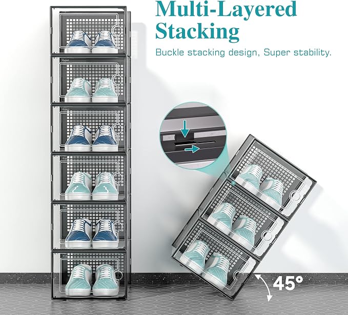 Kuject 12 Pack Large Shoe Boxes - Image 3