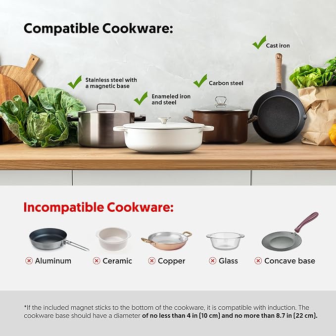 Portable Induction Cooktop, iSiLER 1800W Sensor Touch Electric Induction Cooker Hot Plate with Kids Safety Lock, 6.7" Heating Coil, 18 Power 17 Temperature Setting Countertop Burner with Timer