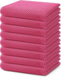 Homaxy 100% Cotton Waffle Weave Kitchen Dish Towels 8-Pack, Hot Pink | 13 x 28 by Homaxy