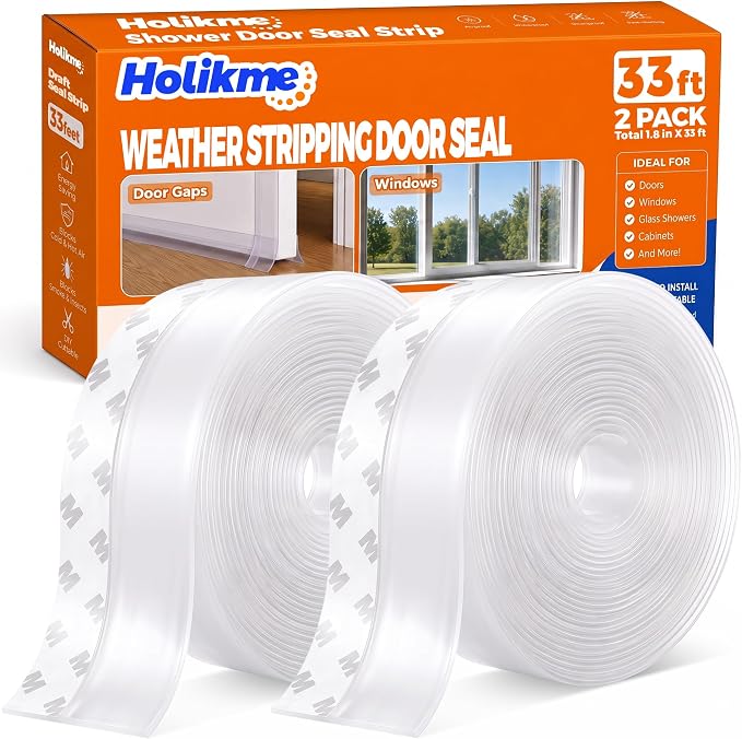 Holikme Weather Stripping Door Seal, Shower Door Seal Strip, 1.8" W-33Feet | by Holikme