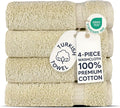 Chakir Turkish Linens 100% Cotton 4-Pack Washcloths 13x13, Cream | Premium by ChakirTurkishLinens