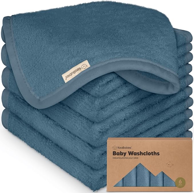 6-Pack Baby Washcloths, Soft Absorbent Washcloths by KeaBabies