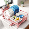 SNTD Dish Drying Rack for Small Kitchen Counter, Rotating Spout & Angled by SNTD