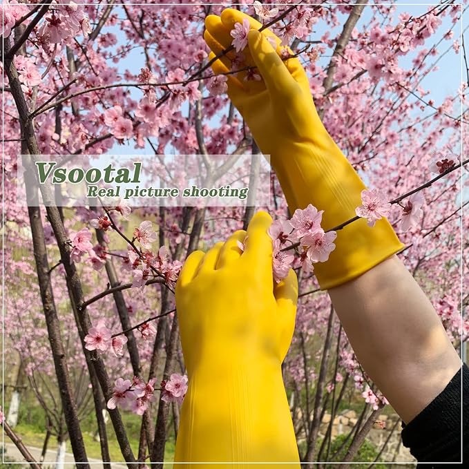 8 Pairs Reusable Household Cleaning Gloves, Rubber Kitchen Dishwashing Gloves - Image 7