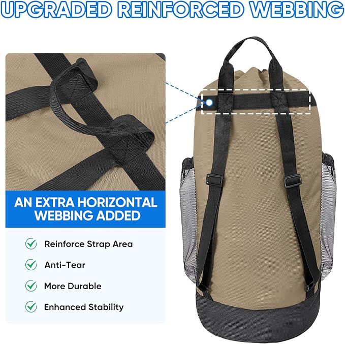 BALEINE 150L Laundry Bag Backpack, 900D Oxford Fabric Large Travel Laundry Bags - Image 2