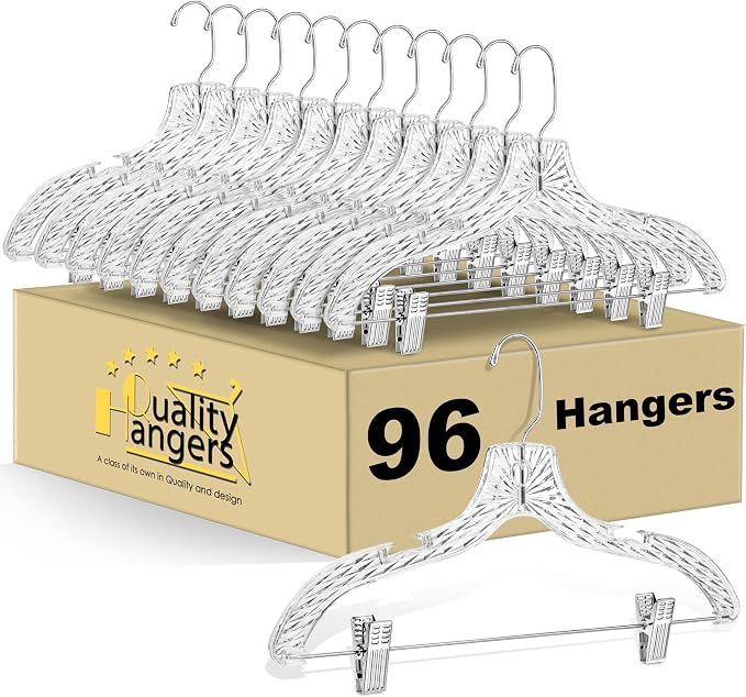 Quality Clear Plastic Skirt Hangers by QualityHangers