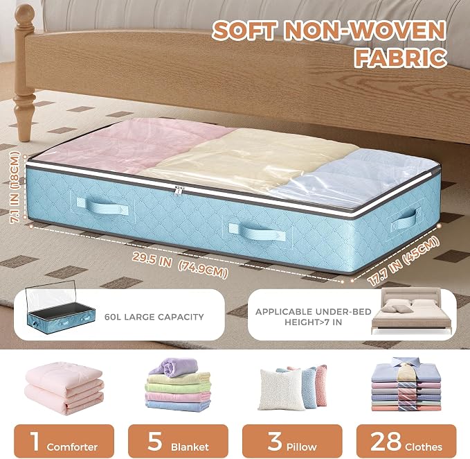 4 Pack Under bed Storage, Storage Bins - Image 3