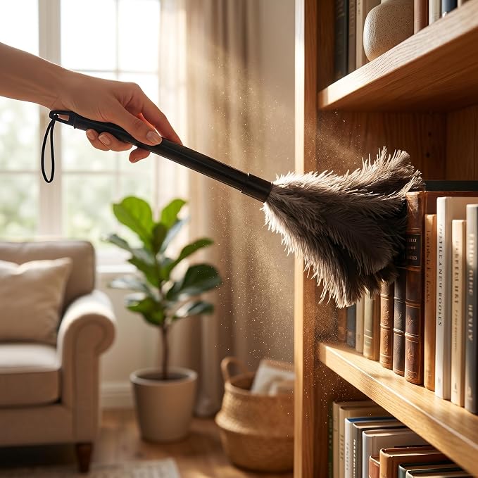 2 Pcs Retractable Ostrich Feather Dusters, Washable Handheld Tools | 2-piece set - Image 3