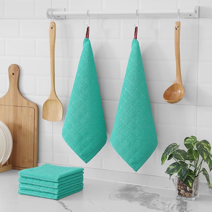 Homaxy 100% Cotton Terry Kitchen Towels, 12 Pack - Image 6