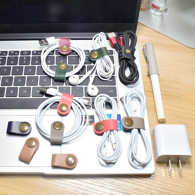 CAILLU Leather Cord Organizer, Cable Ties - Image 8