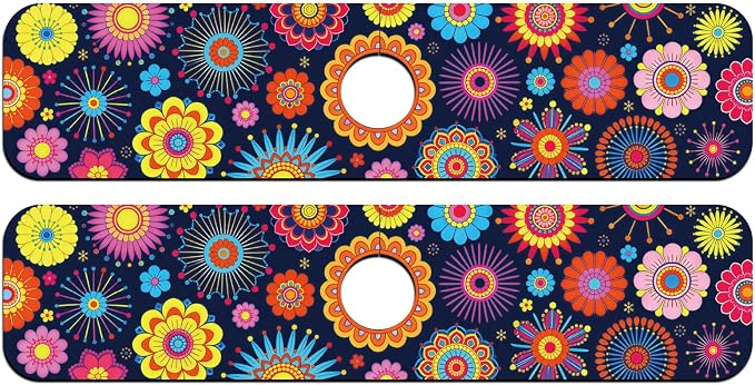 2 Pcs Kitchen Sink Splash Guard Faucet Mat Brilliant Floral Textures Faucet Mat - Image 8
