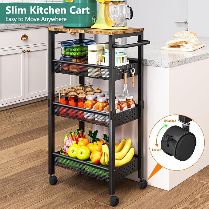 Vivihomety 4-Tier Laundry Utility Rolling Cart - Image 7