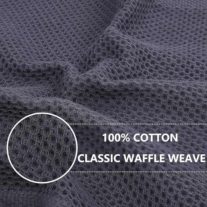 Homaxy 100% Cotton Waffle Weave Kitchen Dish Towels 8-Pack, Ultra Soft - Image 2