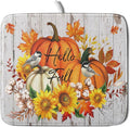 Hello Fall Dish Drying Mat for Kitchen Counter 16x18 Inch Orange Pumpkin by Giwawa