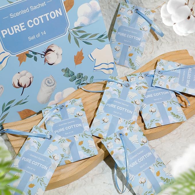 SCENTORINI Scented Sachets for Drawer and Closet, Pure Cotton Scent 14 Pack - Image 8