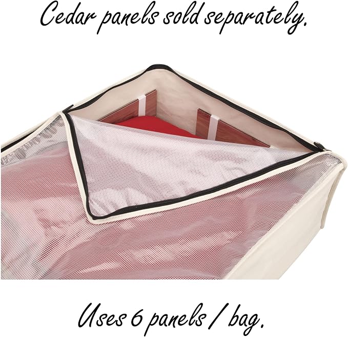 Household Essentials 3364-1 Cotton Canvas Blanket Storage Bags | Natural - Image 5