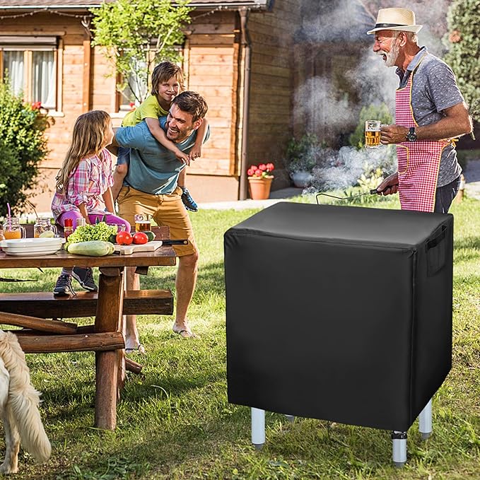 Outdoor Prep Table Cover, 36 x 30 x 35 Inch Waterproof Stainless Steel Prep Cart Table Cover for Outdoor Kitchen Grill Cart Pizza Oven