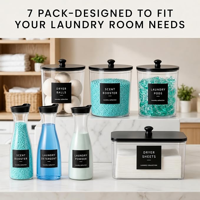 Laundry Room Organization Set, 4 Laundry Containers, 3 detergent dispenser - Image 3
