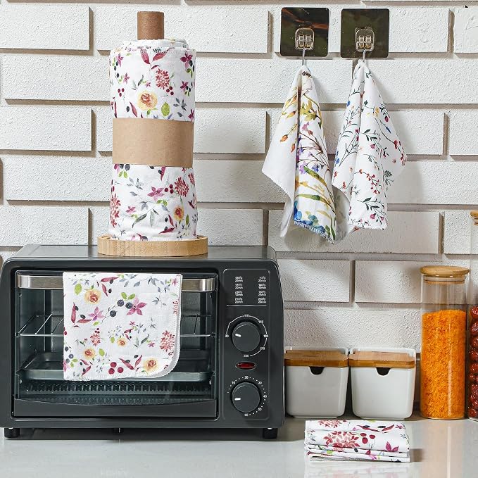 Reusable Kitchen Cloths Cotton Towel, 36 Pack, Wildflowers - Image 4