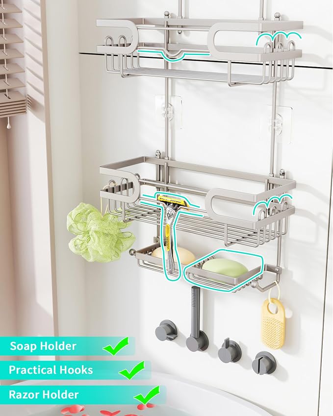 HapiRm Bathroom Hanging Shower Caddy - Image 3