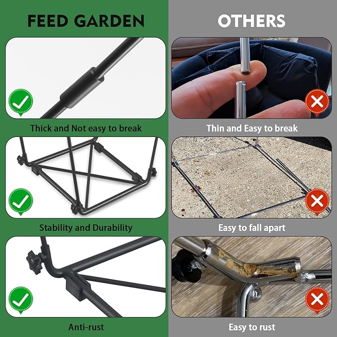 Trash Bag Holder, Outdoor Metal Leaf Bag Holder Stand, Garbage Bag Frame Holder - Image 4